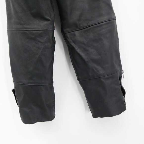 Harley Davidson Leather Motorcycle Chaps Men M Black Edgy Grunge Riding Alt Punk - Picture 8 of 16